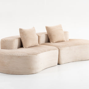 Sofá SIT Ondara foam de alta densidad color beige, gris oscuro, gris claro, verde / medida 265 x 115 x 62.5 cm / SIT-ONDARA