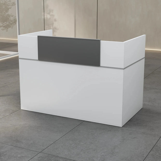 Mostrador de Recepción (Counter) SIT, panel frontal con 3 cajones movibles + almacenamiento. SIT-REPWHITE