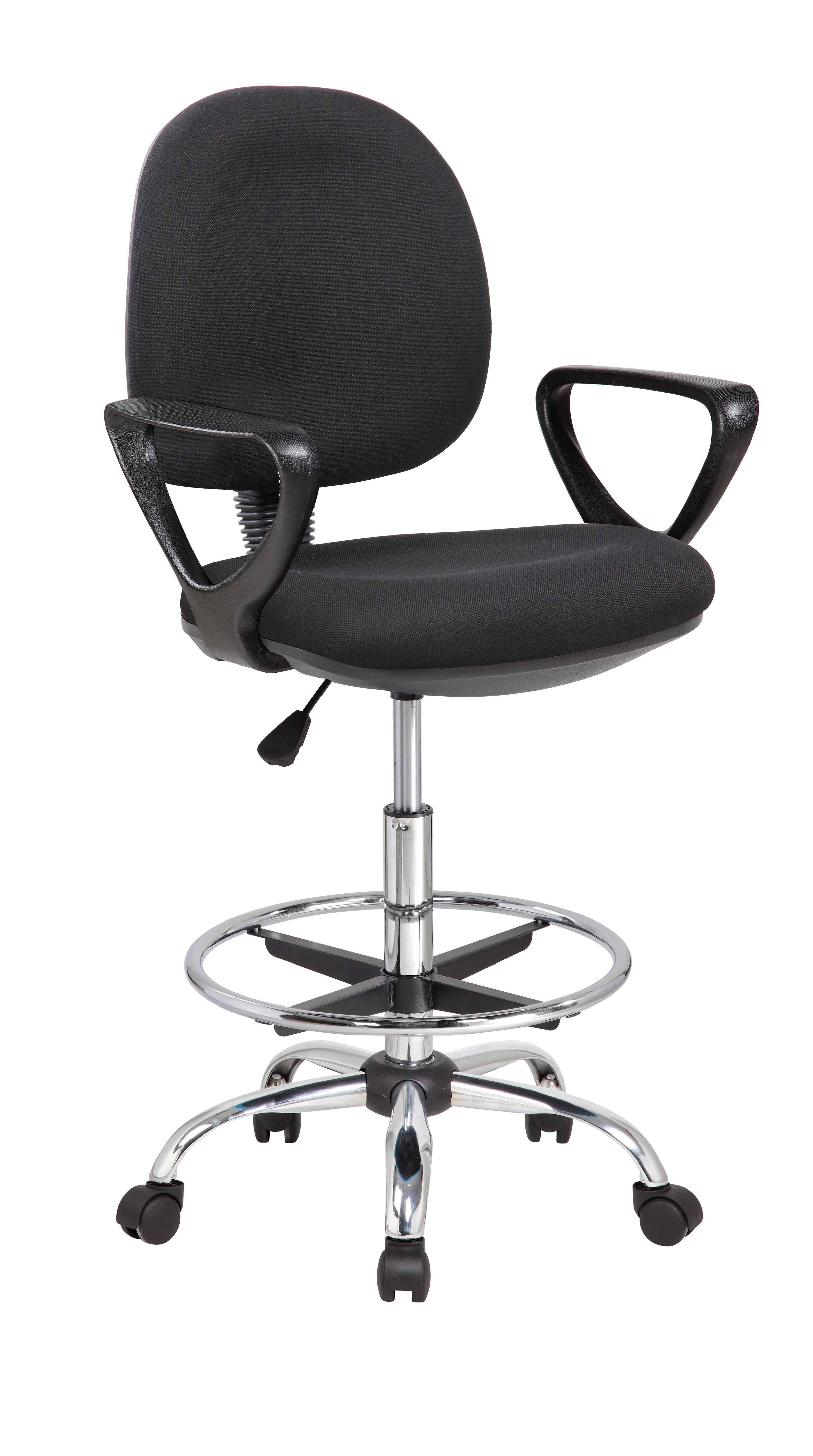 Silla SIT Cajero o Secretarial, tela de malla, alta con anillo para pie, neumático de altura. Color Negro, Peso: 250Lbs
