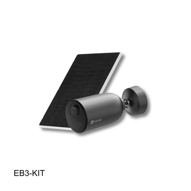 Kit camara + panel wifi 3MP ezviz, exterior, bateria, deteccion movimiento, vision nocturna a color