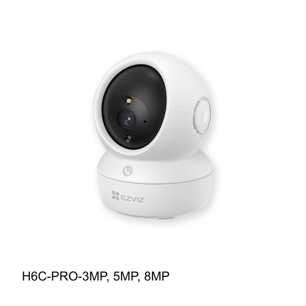 Cámara EZVIZ Wifi, 360°, IR10 metros, detección de movimiento, audio bidireccional, visión nocturna a color. H6C-PRO-3MP, 5MP y 8MP