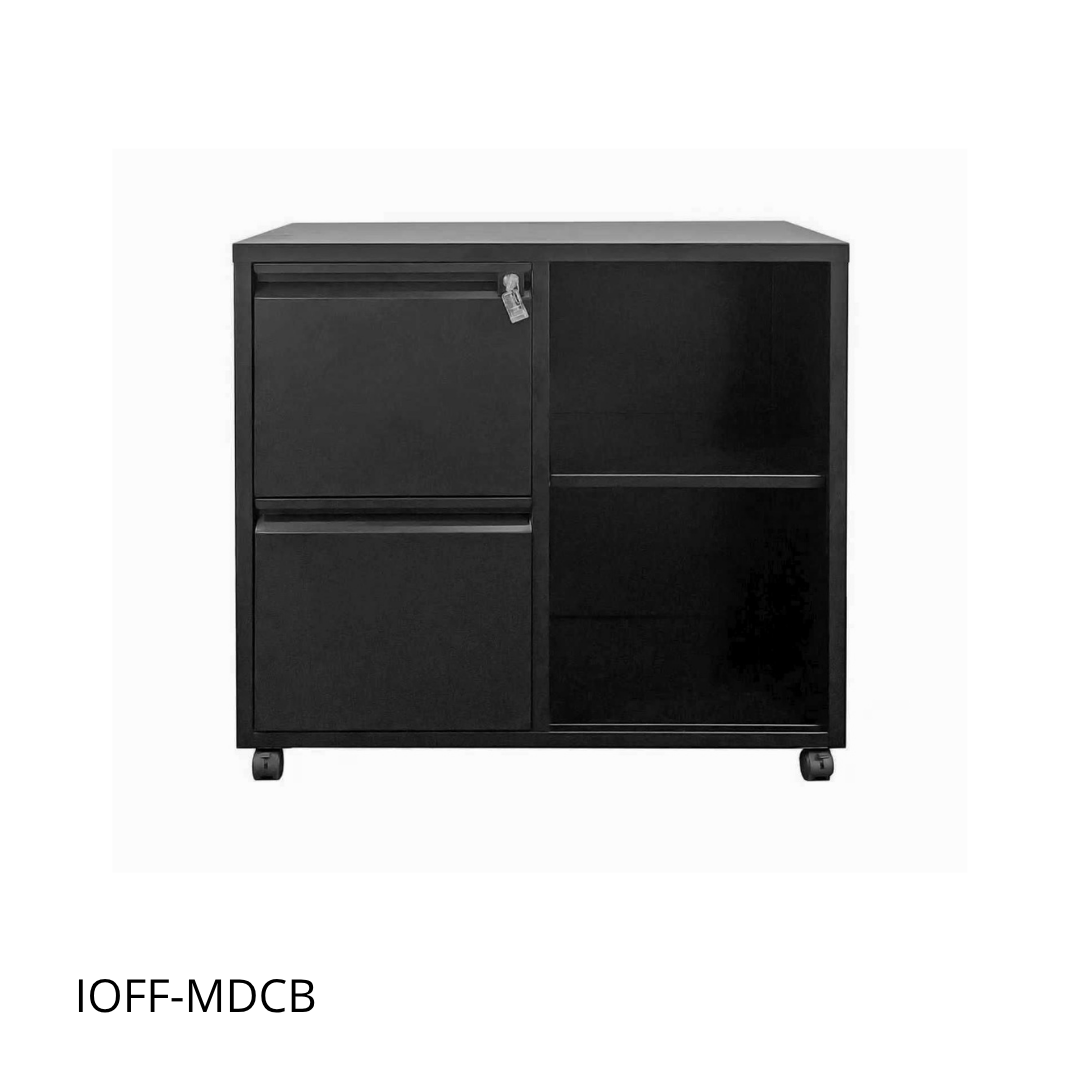 Archivador móvil iOffice 2 gavetas 2 cajones color gris o negro | IOFF-MDCG | IOFF-MDCB