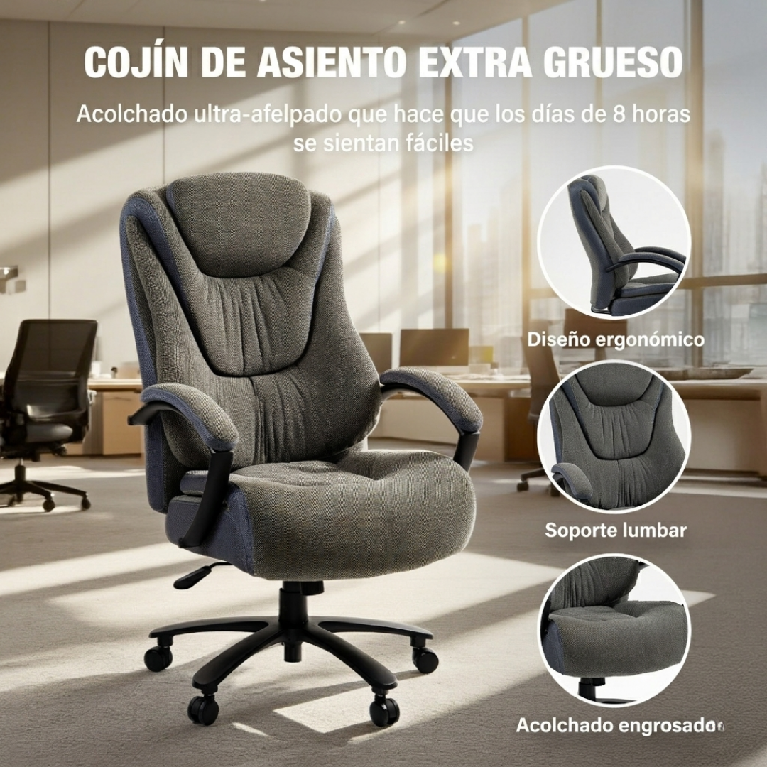 Silla SIT ejecutiva gris o negro, poliéster transpirable, nylon, clase 4 300 lb ajustable | SIT-9373H-FABRIC | SIT-9373H-PU