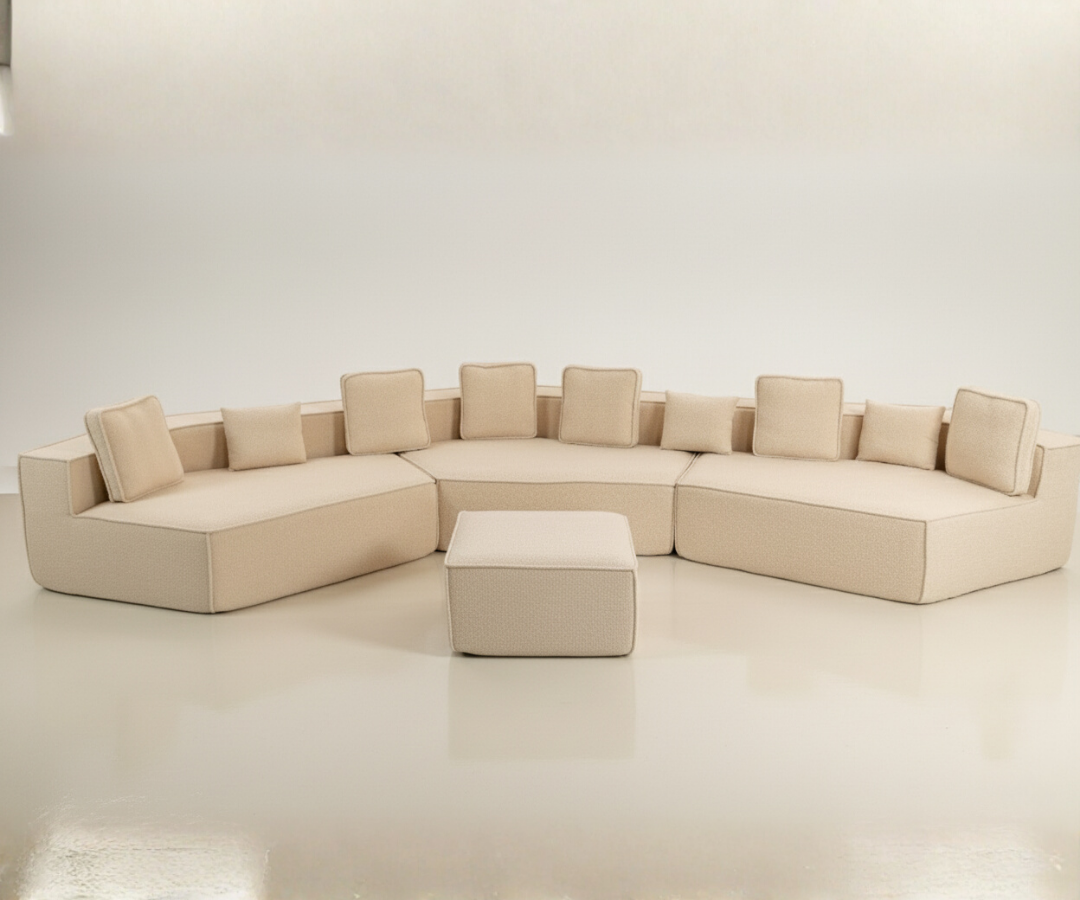 Sofá SIT Tessa foam de alta densidad color beige o gris azul / medida 460 x 198.5 x 66.5 cm SIT-TESSA