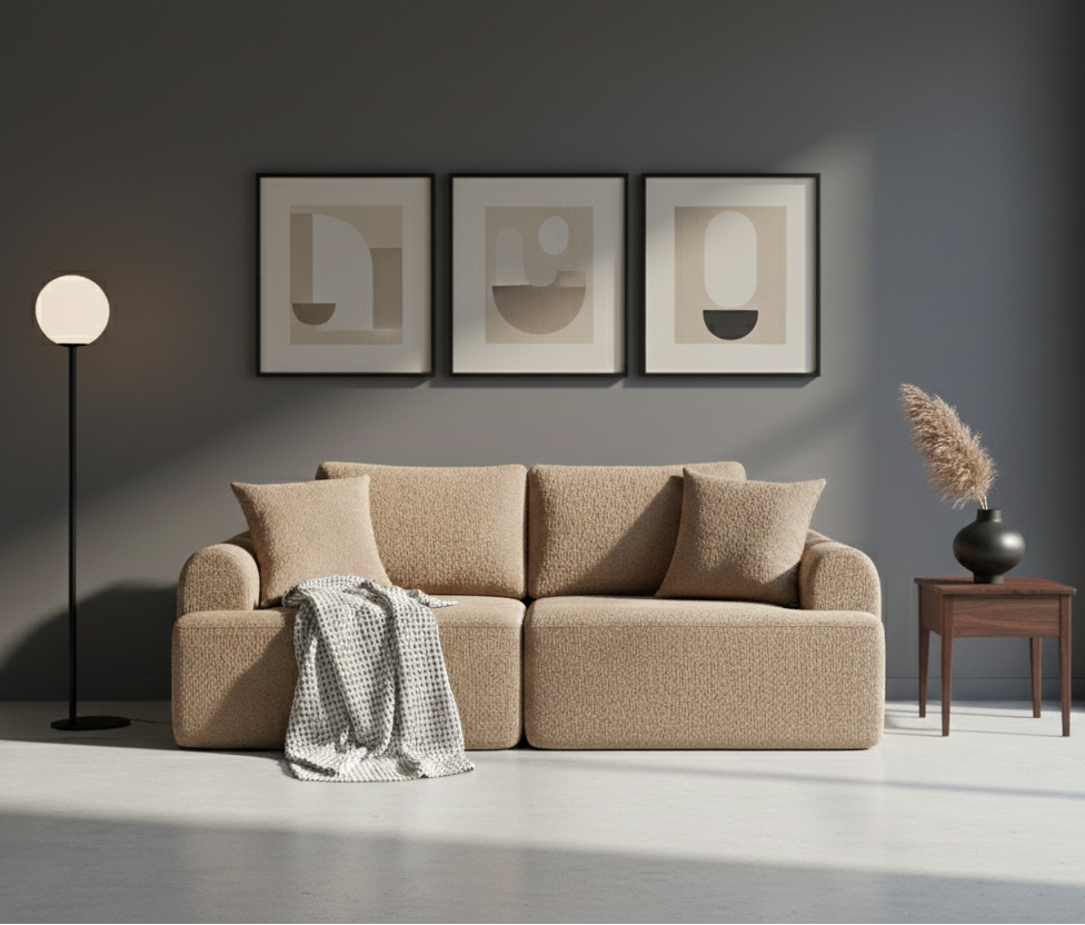 Sofá SIT Velora foam de alta densidad, colores café, gris oscuro o blanco gris / medidas 200 x 90 x 74 cm / SIT-VELORA