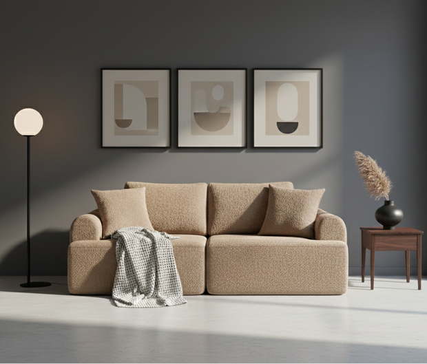 Sofá SIT Velora foam de alta densidad, colores café, gris oscuro o blanco gris / medidas 200 x 90 x 74 cm / SIT-VELORA