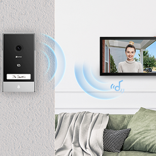Video portero ezviz 2MP pantalla y timbre, detección de personas, IP67, audio 2 vías, desbloqueo RFID