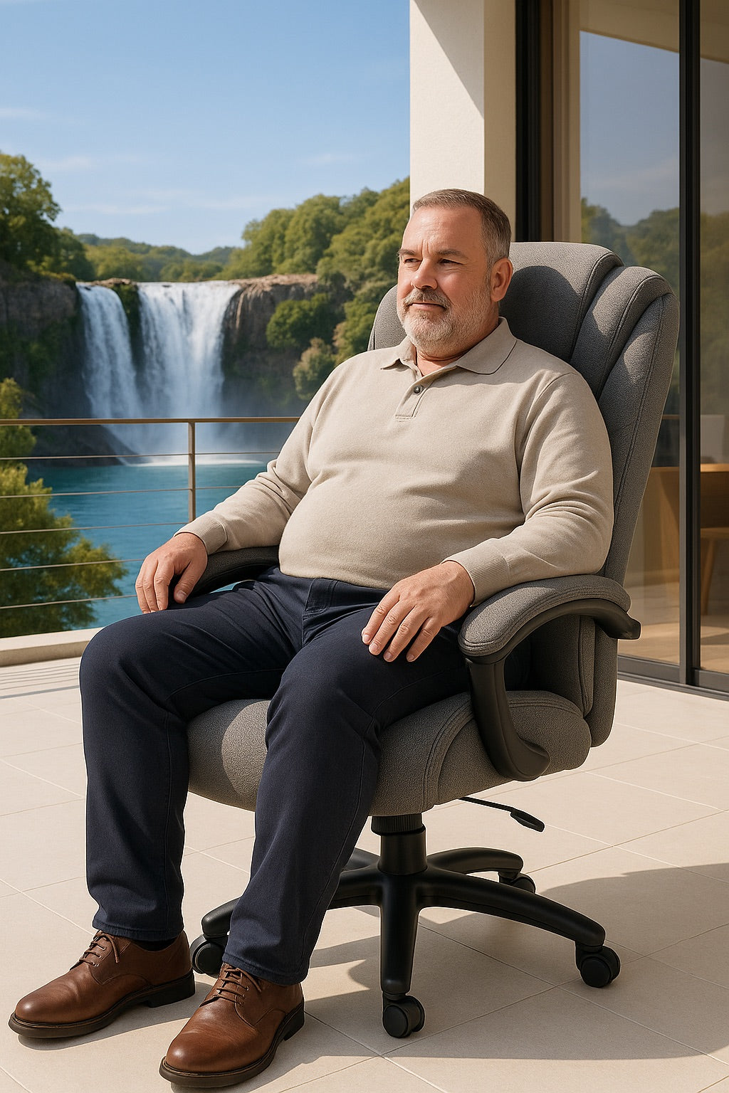 Silla SIT ejecutiva gris o negro, poliéster transpirable, nylon, clase 4 300 lb ajustable | SIT-9373H-FABRIC | SIT-9373H-PU