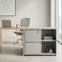Archivador móvil iOffice 2 gavetas 2 cajones color gris o negro | IOFF-MDCG | IOFF-MDCB
