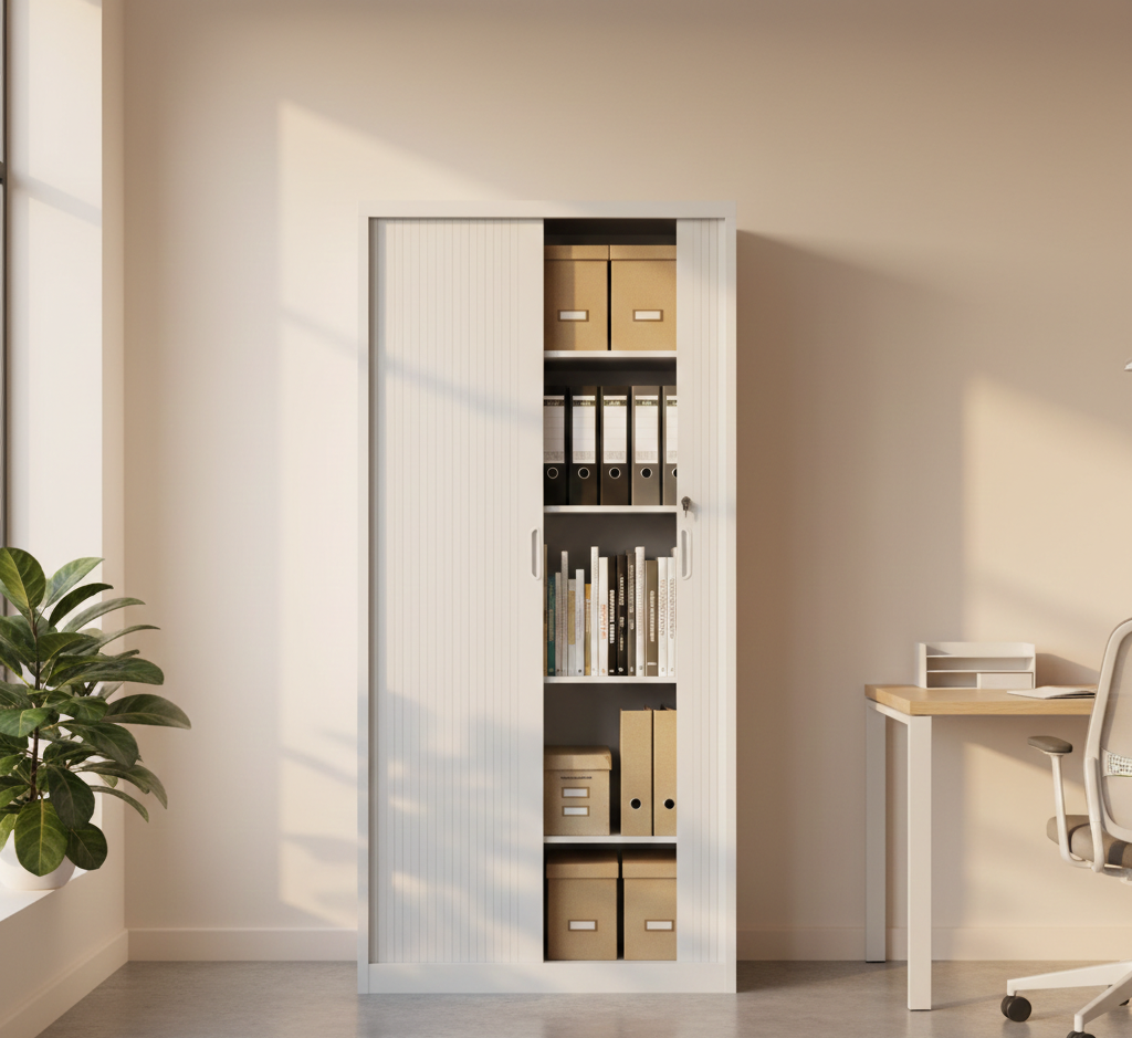 Armario archivador ioffice con ranura de acero color gris claro 2200x1167x447mm IOFF-FCRD2G