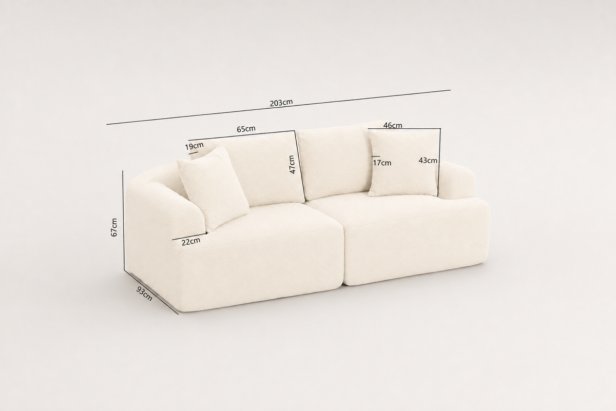Sofá SIT Velora foam de alta densidad, colores café, gris oscuro o blanco gris / medidas 200 x 90 x 74 cm / SIT-VELORA