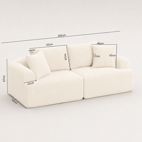 Sofá SIT Velora foam de alta densidad, colores café, gris oscuro o blanco gris / medidas 200 x 90 x 74 cm / SIT-VELORA