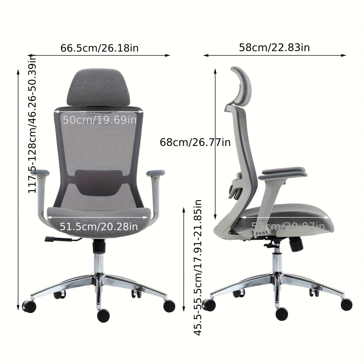 Silla SIT ejecutiva de oficina 300 lb, en color negro o gris nylon, poliéster, transpirable, tela  | SIT-8322H-BK | SIT-8322H-GR