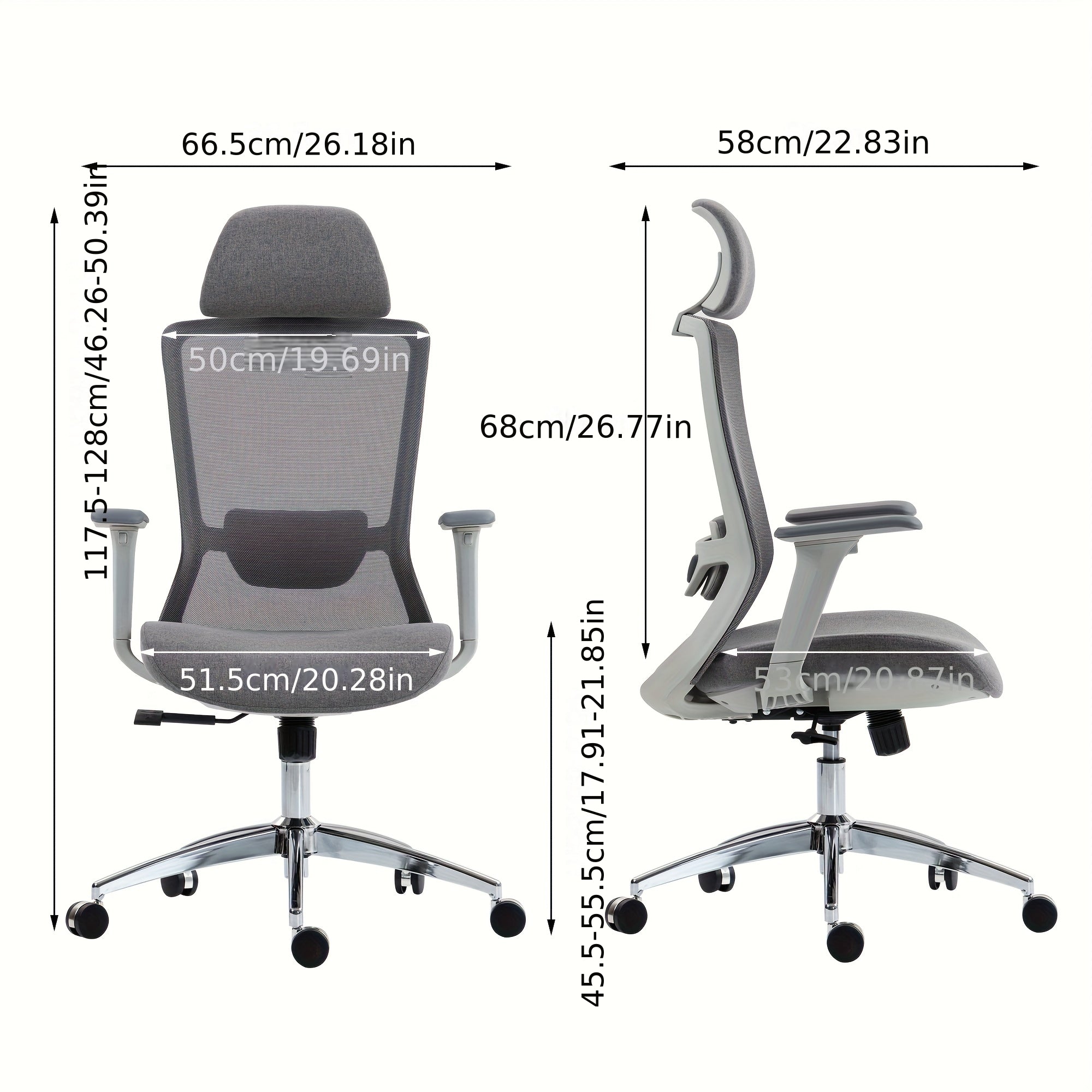 Silla SIT ejecutiva de oficina 300 lb, en color negro o gris nylon, poliéster, transpirable, tela  | SIT-8322H-BK | SIT-8322H-GR