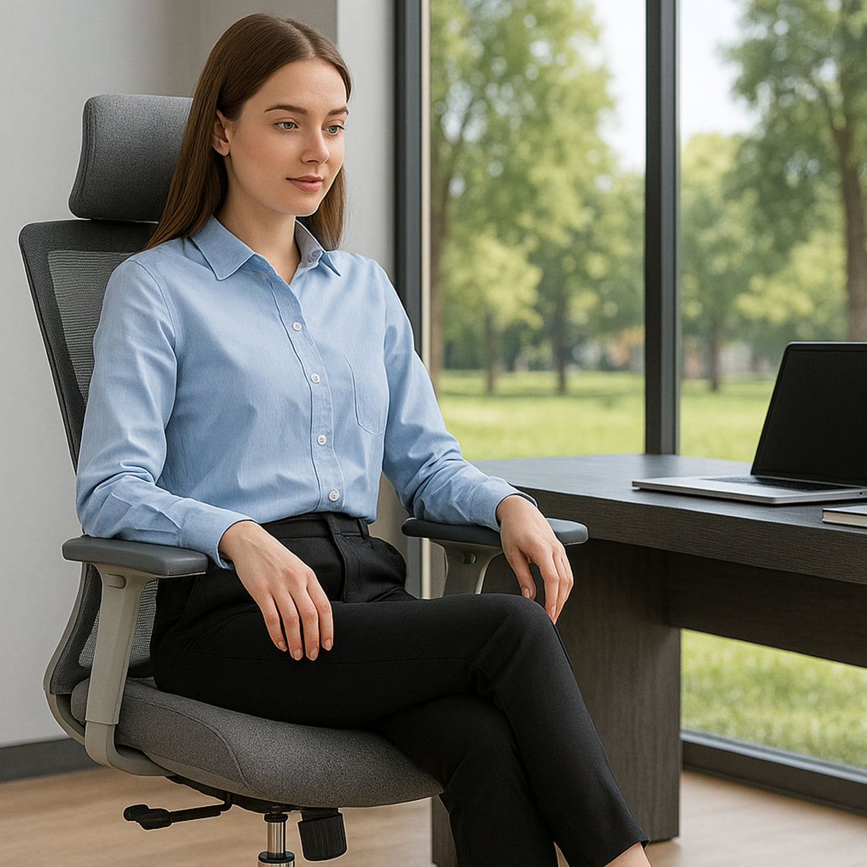 Silla SIT ejecutiva de oficina 300 lb, en color negro o gris nylon, poliéster, transpirable, tela  | SIT-8322H-BK | SIT-8322H-GR