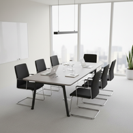 Mesa de Conferencia SIT, Rectangular, Base de acero. Color Gris y Blanco. 2000W*1000D*750H. SIT-CR / SIT-CRG