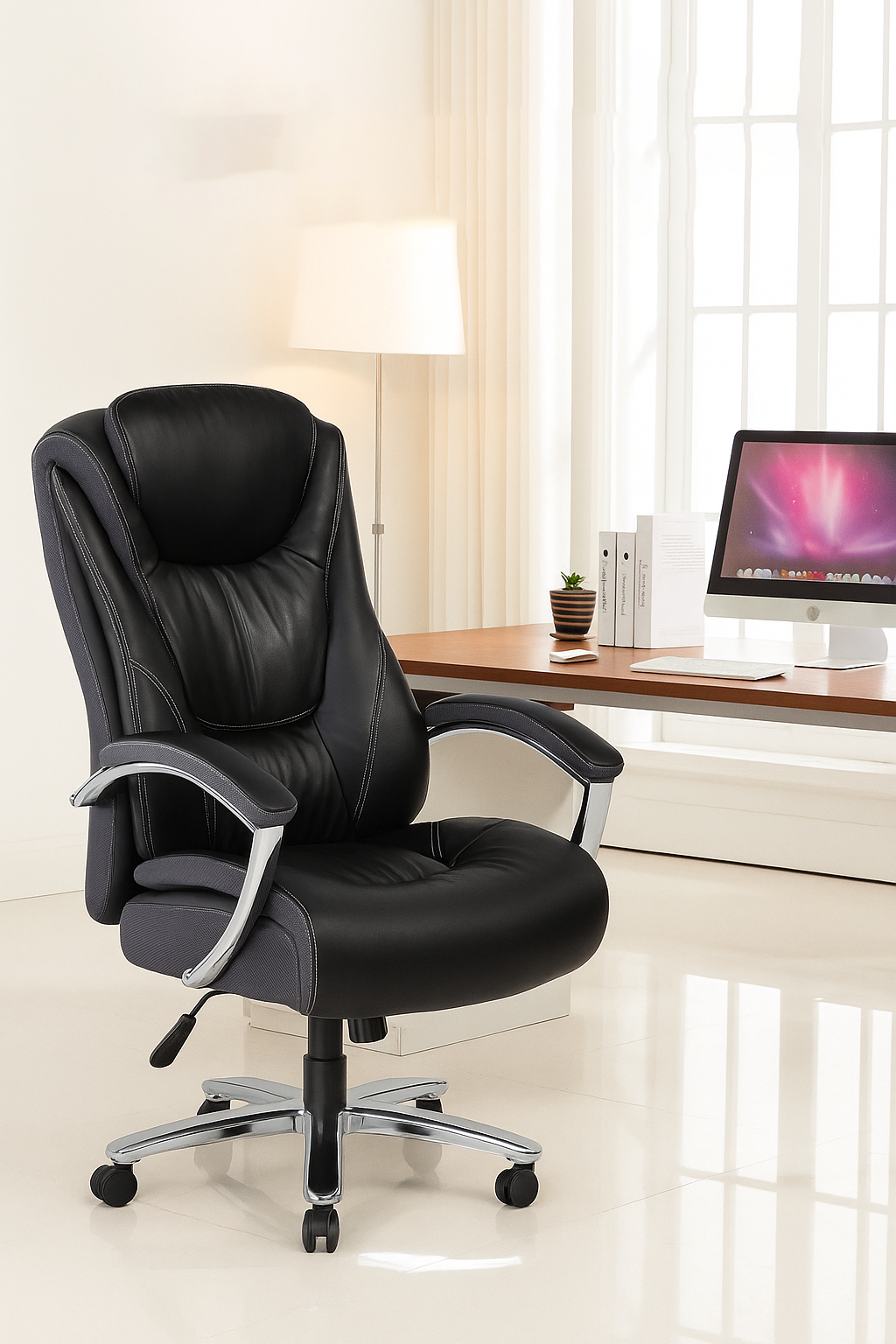 Silla SIT ejecutiva gris o negro, poliéster transpirable, nylon, clase 4 300 lb ajustable | SIT-9373H-FABRIC | SIT-9373H-PU